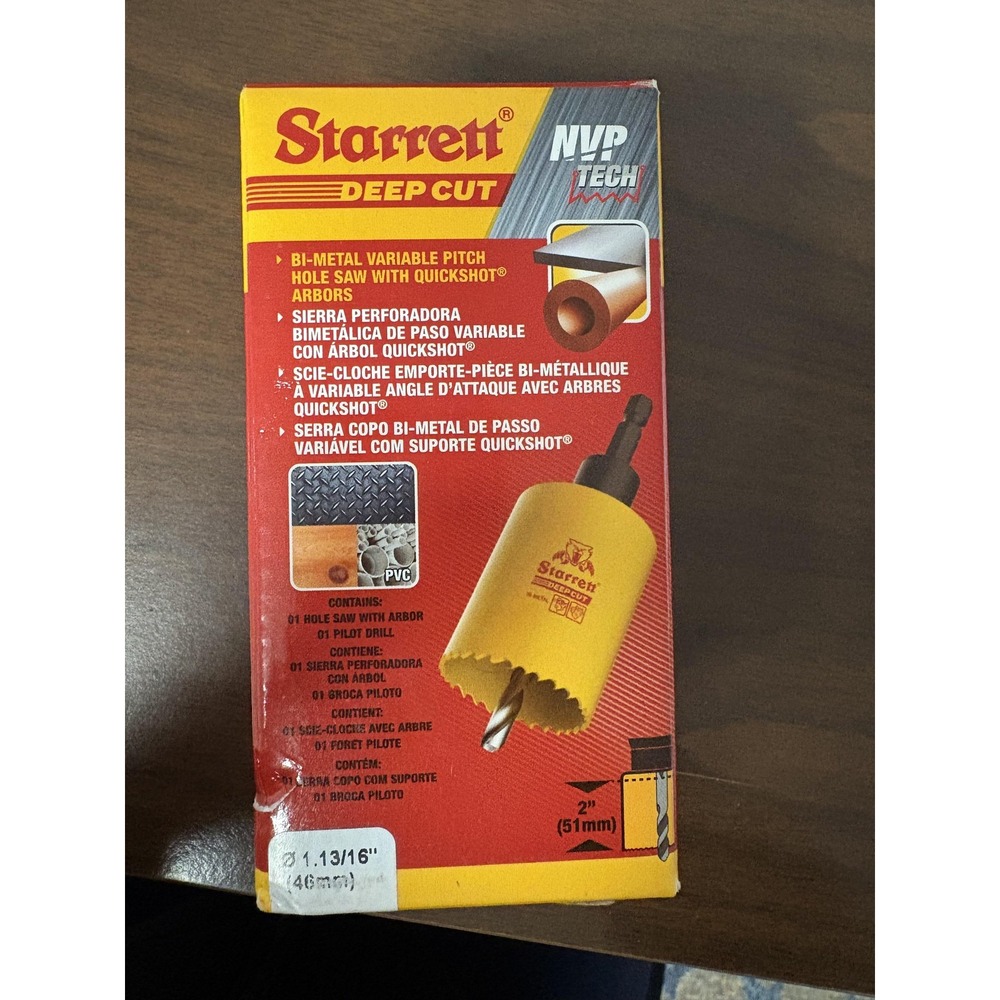 Starrett Deep Cut Quickshot‎ Bi-Metal Hole Saw 1-13/16 46mm Extra Cobalt DC